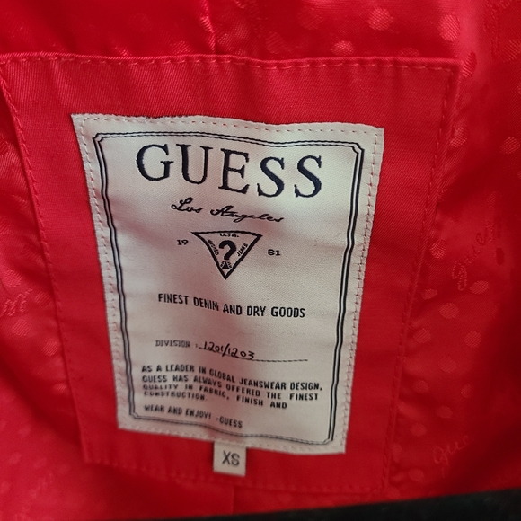 Xs Guess Bright Red Trench Coat - Picture 4 of 6